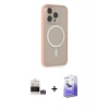 ieg™ iPhone 14 Pro Max Kılıf Siluet Işık Koleksiyonu - Siyah Bilvis 5in1 5D Magic Hayalet Cam Ekran Koruyucu + Gümüş Bilvis Titan Kamera Lens