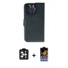 ieg™ iPhone 14 Pro Max Kılıf Siluet Işık Serisi - Siyah Buffer Hayalet Cam Ekran Koruyucu + Turuncu PVD Metal Kamera Lens