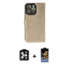 ieg™ iPhone 14 Pro Max Kılıf Siluet Işık Serisi - Siyah Buffer Hayalet Cam Ekran Koruyucu + Turuncu PVD Metal Kamera Lens
