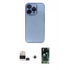 ieg™ iPhone 14 Pro Max Kılıf Siluet Minimal Özel Seri - Şeffaf 360 Full Body Arka Koruyucu + Derin Mor Bilvis Titan Kamera Lens