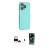 ieg™ iPhone 14 Pro Max Kılıf Siluet Minimal Özel Seri - Şeffaf 360 Full Body Arka Koruyucu + Derin Mor Bilvis Titan Kamera Lens
