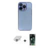 ieg™ iPhone 14 Pro Max Kılıf Siluet Minimal Özel Seri - Şeffaf 360 Full Body Arka Koruyucu + Gold Band Metal Kamera Lens