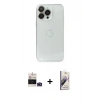 ieg™ iPhone 14 Pro Max Kılıf Ufuk Minimal Özel Seri - Siyah Bilvis 3D Mat Cam Ekran Koruyucu + Derin Mor Bilvis Titan Kamera Lens