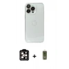 ieg™ iPhone 14 Pro Max Kılıf Ufuk Minimal Özel Seri - Siyah Joko Magic 5D Hayalet Cam + Turuncu PVD Metal Kamera Lens