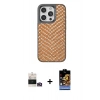 ieg™ iPhone 14 Pro Max Kılıf Vadi Özel Seri - Siyah Buffer Hayalet Cam Ekran Koruyucu + Gold Bilvis Titan Kamera Lens
