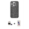 ieg™ iPhone 14 Pro Max Kılıf Vadi Özel Seri - Siyah Joko 5D Cam + Derin Mor Bilvis Titan Kamera Lens