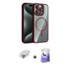 ieg™ iPhone 14 Pro Max Kılıf Yadigar Asil Koleksiyonu - Siyah Bilvis 5in1 5D Magic Hayalet Cam Ekran Koruyucu + Gold Band Metal Kamera Lens