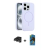 MARSİLYAN™- iPhone 14 Pro Max Kılıf Yankı Form Serisi - Siyah 18D Cam Ekran Koruyucu + Raze Metal Kamera Lens - GS