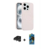 MARSİLYAN™- iPhone 14 Pro Max Kılıf Yankı Form Serisi - Siyah 18D Cam Ekran Koruyucu + Raze Metal Kamera Lens - GS