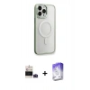 ieg™ iPhone 14 Pro Max Kılıf Yankı Işık Özel Seri - Siyah Bilvis 5in1 3D Magic Cam Ekran Koruyucu + Derin Mor Bilvis Titan Kamera Lens
