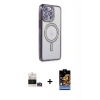 ieg™ iPhone 14 Pro Max Kılıf Zirve Doku Prime - Siyah Buffer Hayalet Cam Ekran Koruyucu + Gold Bilvis Titan Kamera Lens