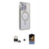ieg™ iPhone 14 Pro Max Kılıf Zirve Doku Prime - Siyah Buffer Hayalet Cam Ekran Koruyucu + Gold Bilvis Titan Kamera Lens