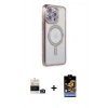 ieg™ iPhone 14 Pro Max Kılıf Zirve Doku Prime - Siyah Buffer Hayalet Cam Ekran Koruyucu + Gold Bilvis Titan Kamera Lens