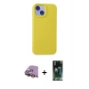MARSİLYAN™- iPhone 15 Kılıf Ahenk Serisi - Şeffaf 360 Full Body Arka Koruyucu + Raze Metal Kamera Lens - SI