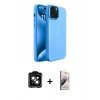 ieg™ iPhone 15 Kılıf Kozmos Yansıma Özel Seri - Siyah Bilvis 3D Mat Cam Ekran Koruyucu + Turuncu PVD Metal Kamera Lens