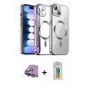 ieg™ iPhone 15 Kılıf Nova Işık Özel Seri - Siyah Polymer Nano Ekran Koruyucu + Pembe Raze Metal Kamera Lens