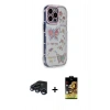 ieg™ iPhone 15 Pro Max Kılıf Ahenk Modern Serisi - Siyah Buffer Cam Ekran Koruyucu + Lacivert Raze Metal Kamera Lens