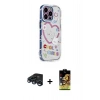 ieg™ iPhone 15 Pro Max Kılıf Ahenk Modern Serisi - Siyah Buffer Cam Ekran Koruyucu + Lacivert Raze Metal Kamera Lens