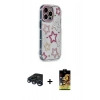ieg™ iPhone 15 Pro Max Kılıf Ahenk Modern Serisi - Siyah Buffer Cam Ekran Koruyucu + Lacivert Raze Metal Kamera Lens