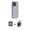 ieg™ iPhone 15 Pro Max Kılıf Ahenk Modern Serisi - Siyah Vanessa Magic Cam + Gri PVD Metal Kamera Lens