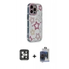 ieg™ iPhone 15 Pro Max Kılıf Ahenk Modern Serisi - Siyah Vanessa Magic Cam + Gri PVD Metal Kamera Lens