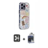 ieg™ iPhone 15 Pro Max Kılıf Ahenk Modern Serisi - Siyah Vanessa Magic Cam + Gri PVD Metal Kamera Lens