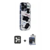 ieg™ iPhone 15 Pro Max Kılıf Ahenk Modern Serisi - Siyah Vanessa Magic Cam + Gri PVD Metal Kamera Lens