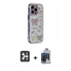 ieg™ iPhone 15 Pro Max Kılıf Ahenk Modern Serisi - Siyah Vanessa Magic Cam + Gri PVD Metal Kamera Lens