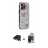 ieg™ iPhone 15 Pro Max Kılıf Ahenk Modern Serisi - Siyah Vanessa Magic Cam + Gümüş Raze Metal Kamera Lens