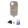 ieg™ iPhone 15 Pro Max Kılıf Akış Yansıma - Siyah Bilvis 5in1 5D Magic Hayalet Cam Ekran Koruyucu + Gümüş Raze Metal Kamera Lens