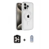 ieg™ iPhone 15 Pro Max Kılıf Eksen Form Koleksiyonu - Siyah Joko Magic 5D Cam + Turuncu PVD Metal Kamera Lens