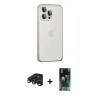 ieg™ iPhone 15 Pro Max Kılıf Eksen Form Serisi - Siyah 360 Mat Full Body Arka Koruyucu + Lacivert Raze Metal Kamera Lens