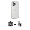 ieg™ iPhone 15 Pro Max Kılıf Eksen Form Serisi - Siyah Vanessa Magic Hayalet Cam + Turuncu PVD Metal Kamera Lens