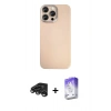 ieg™ iPhone 15 Pro Max Kılıf Eksen Prime - Siyah Bilvis 5in1 3D Magic Cam Ekran Koruyucu + Titanyum Gri Raze Metal Kamera Lens