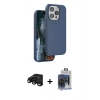ieg™ iPhone 15 Pro Max Kılıf Kıvılcım Çizgi Serisi - Siyah Vanessa Magic Cam + Siyah Raze Metal Kamera Lens