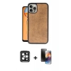 ieg™ iPhone 15 Pro Max Kılıf Kıvılcım Işık Serisi - Siyah 3D Antistatik Mat Seramik Nano Ekran Koruyucu + Siyah PVD Metal Kamera Lens