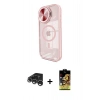ieg™ iPhone 15 Pro Max Kılıf Kıvılcım Modern Koleksiyonu - Siyah Buffer Cam Ekran Koruyucu + Gümüş Raze Metal Kamera Lens