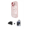 ieg™ iPhone 15 Pro Max Kılıf Kıvılcım Modern Koleksiyonu - Siyah Vanessa Magic Cam + Siyah Raze Metal Kamera Lens