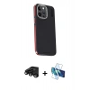 ieg™ iPhone 15 Pro Max Kılıf Kıvılcım Modern Özel Seri - Siyah 3D Antistatik Seramik Nano Ekran Koruyucu + Siyah Raze Metal Kamera Lens