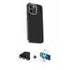 ieg™ iPhone 15 Pro Max Kılıf Kıvılcım Modern Özel Seri - Siyah 3D Antistatik Seramik Nano Ekran Koruyucu + Siyah Raze Metal Kamera Lens