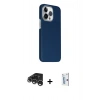 ieg™ iPhone 15 Pro Max Kılıf Kozmos Klasik Prime - Siyah Bilvis 0.18mm Plus Cam Ekran Koruyucu + Gümüş Raze Metal Kamera Lens