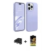 ieg™ iPhone 15 Pro Max Kılıf Kozmos Yansıma Özel Seri - Siyah Buffer Cam Ekran Koruyucu + Titanyum Gri Raze Metal Kamera Lens