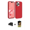 ieg™ iPhone 15 Pro Max Kılıf Kozmos Yansıma Özel Seri - Siyah Buffer Cam Ekran Koruyucu + Titanyum Gri Raze Metal Kamera Lens