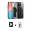 ieg™ iPhone 15 Pro Max Kılıf Nova Işık Koleksiyonu - Siyah Bilvis 3D Mat Cam Ekran Koruyucu + Siyah PVD Metal Kamera Lens