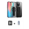 ieg™ iPhone 15 Pro Max Kılıf Nova Işık Koleksiyonu - Siyah Joko Magic 5D Cam + Siyah PVD Metal Kamera Lens