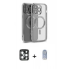 MARSİLYAN™- iPhone 15 Pro Max Kılıf Nova Işık Özel Seri - Siyah Joko Magic 5D Cam + PVD Metal Kamera Lens - LT