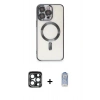 MARSİLYAN™- iPhone 15 Pro Max Kılıf Nova Işık Özel Seri - Siyah Joko Magic 5D Cam + PVD Metal Kamera Lens - LT