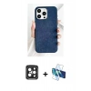 ieg™ iPhone 15 Pro Max Kılıf Pusula Modern - Siyah 3D Antistatik Seramik Nano Ekran Koruyucu + Siyah PVD Metal Kamera Lens