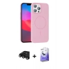 ieg™ iPhone 15 Pro Max Kılıf Siluet Doku Özel Seri - Siyah Bilvis 5in1 5D Magic Hayalet Cam Ekran Koruyucu + Siyah Raze Metal Kamera Lens