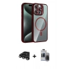 ieg™ iPhone 15 Pro Max Kılıf Yadigar Asil Koleksiyonu - Siyah Vanessa Magic Hayalet Cam + Titanyum Gri Raze Metal Kamera Lens